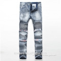 New custom style fold distressed denim washed jeans pants negotiate price